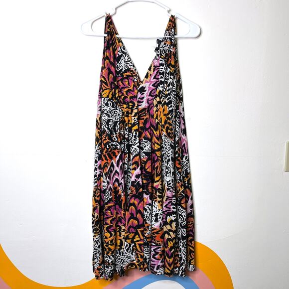 & Other Stories Multicolor Animal Print Mini Dress 0 Sleeveless V-Neck Boho - Picture 1 of 8